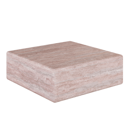 Cerazo Travertine Coffee Table, Red - Image 5