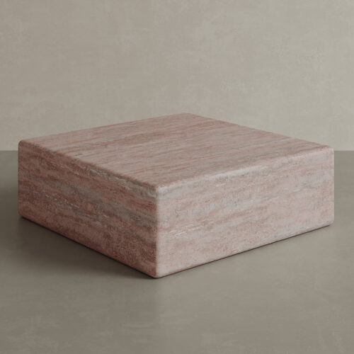 Cerazo Travertine Coffee Table, Red - Image 9