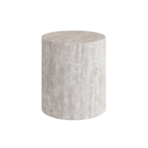 Porto Travertine Side Table, White - Image 3