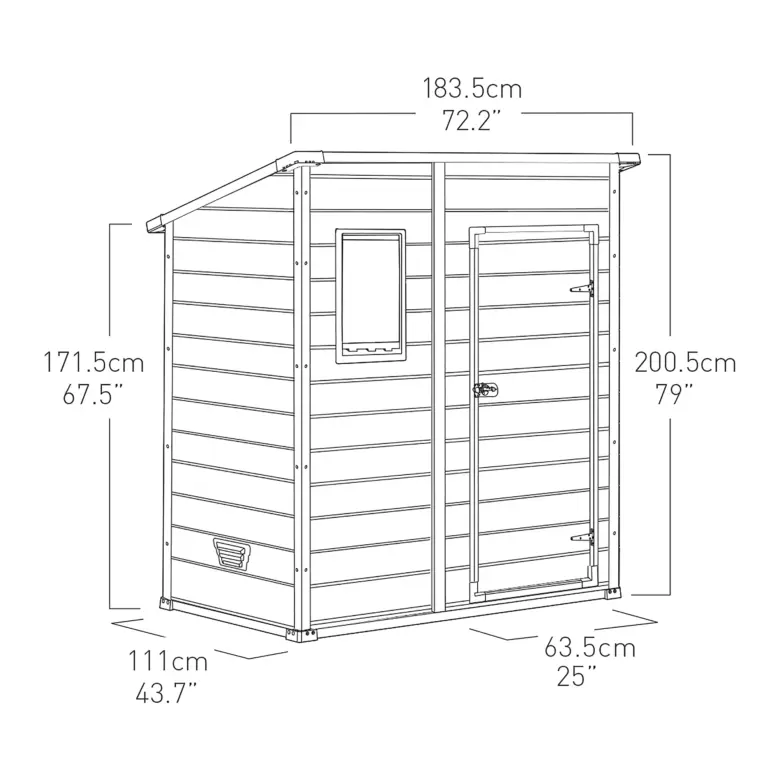 Klikstrom Senner 6x4 ft Pent Grey Shed with floor & 1 window - Image 3