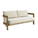 N3 Oak Three Seater Sofa Pearl Herringbone