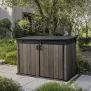 Keter Signature Decocoat Walnut 2020L Pent Garden storage 6x3 ft (H)1325mm (W)1905mm