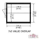 Shire Overlap 7x5 Single Door Windowless Value Garden Building