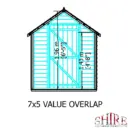 Shire Overlap 7x5 Single Door Windowless Value Garden Building