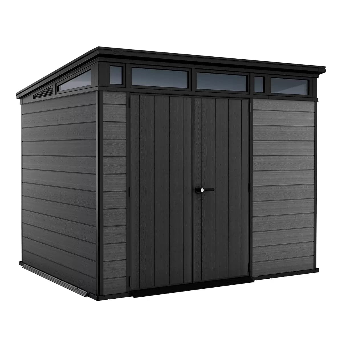 Keter 9’x 7′ Cortina Heavy Duty Plastic Pent Shed – Dark Grey