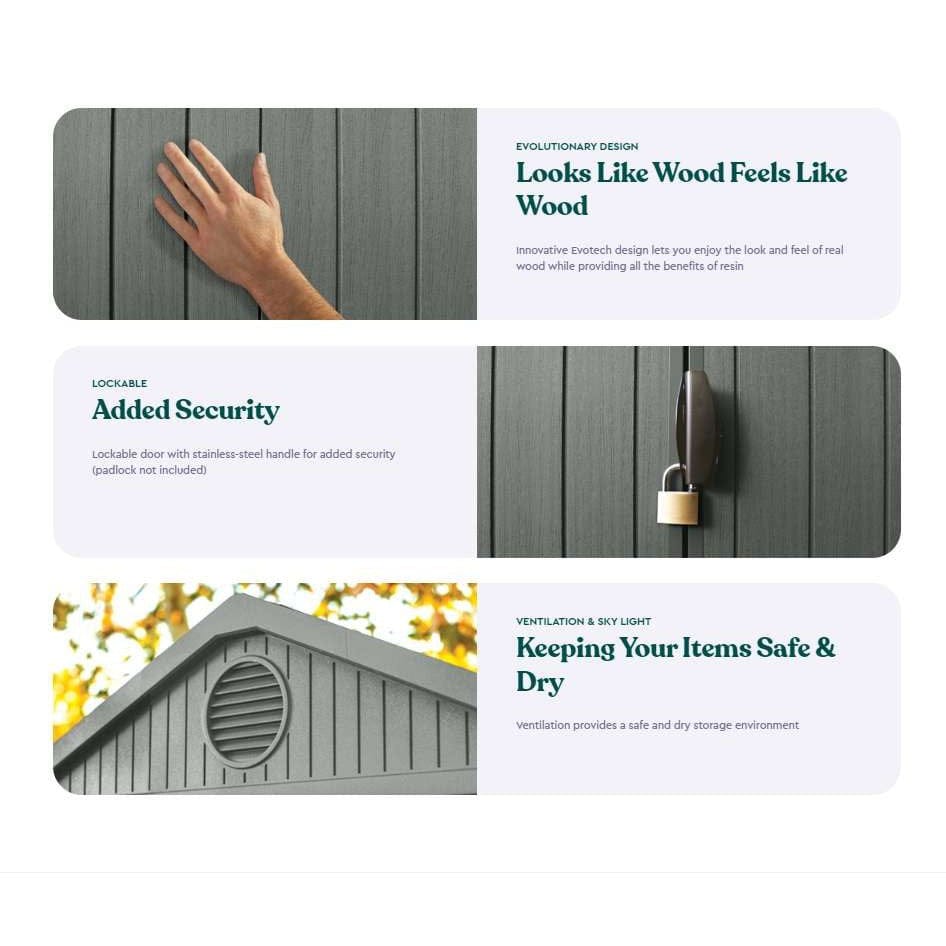 Keter 6’x8′ Darwin Heavy Duty Plastic Garden Shed – Green - Image 7