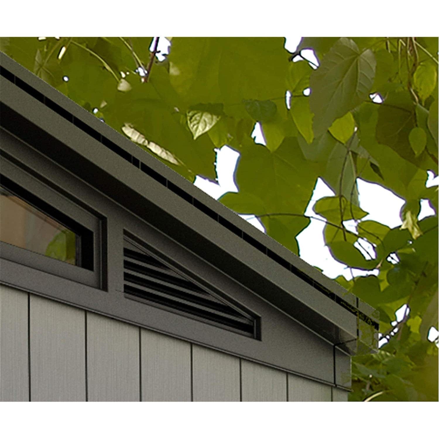 Keter Artisan 7x11 ft Pent Grey Plastic 2 door Shed with floor & 1 window - Image 7