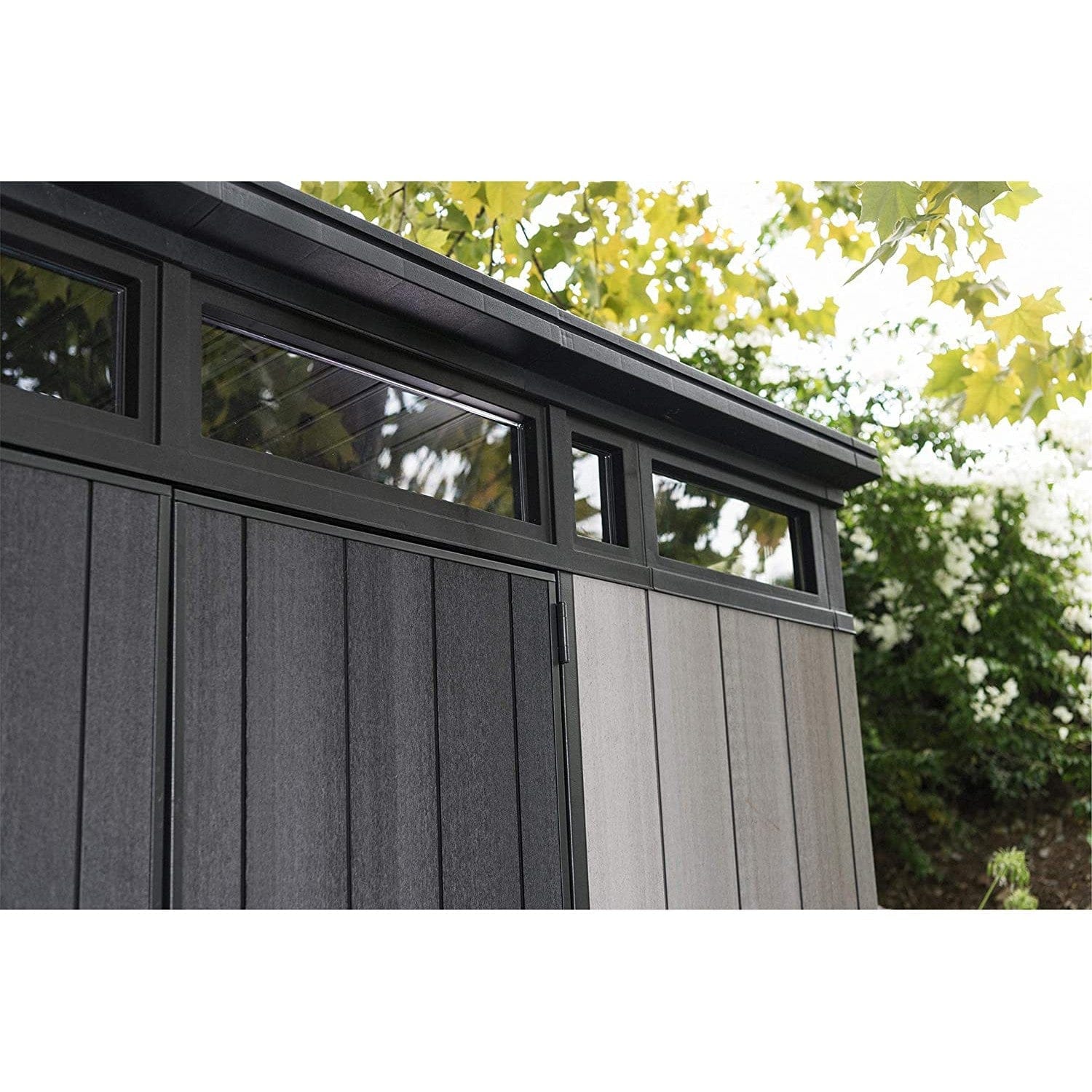 Keter Artisan 7x11 ft Pent Grey Plastic 2 door Shed with floor & 1 window - Image 6