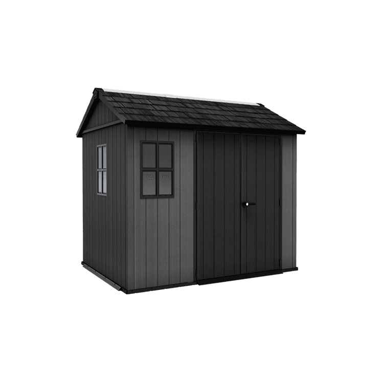 Keter 9’x7.5′ Newton Plus Side Entry Plastic Shed – Dark Grey