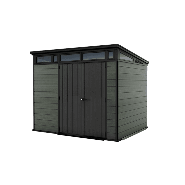 Keter 9’x 7′ Cortina Heavy Duty Plastic Pent Shed – Green